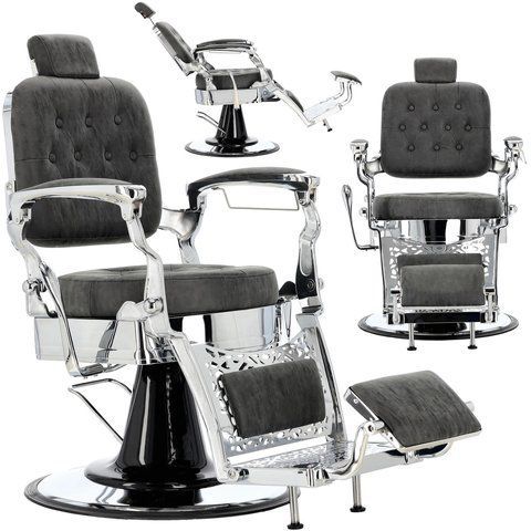 Гідравлічне перукарське крісло салону та барбершопу Barber King EP-01-SILVER Lesos Barberking EP-01-SILVER фото