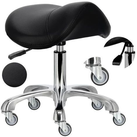Перукарський стілець, стілець, сідло, SPA мобіль Calissimo S-022-XT-BLACK фото