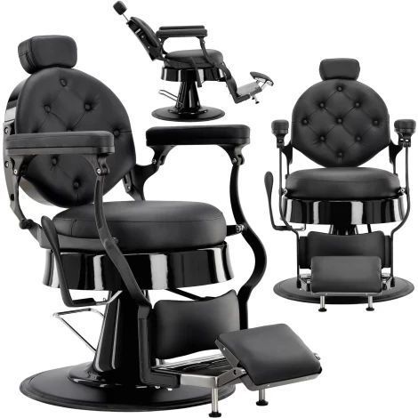 Перукарське крісло BarberKing Agust&iacute;n гідравлічне професійне екошкіра регульована спинка підніжка підголівник ENZO-15011 фото