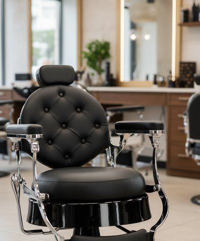 Перукарське крісло BarberKing Agust&iacute;n гідравлічне екошкіра регульована спинка підніжка підголівник сталева основа 70 см ENZO-13941 фото