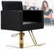 Перукарське поворотне крісло з гідравлічним підйомом Cilo Calissimo із золотистою підставкою для ніг у перукарню Чорний 3108409384 фото 1