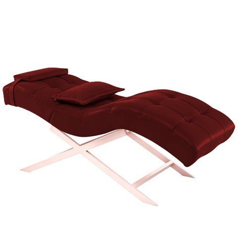 Профессиональная кушетка из эко-кожи 185x70x62 см на розовых ножках Cozzi STD-R Calissimo для салона красоты Бордовая 3073025339 фото
