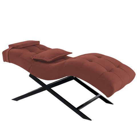 Косметическая бархатная кушетка 185x70x62 см на черных ножках Cozzi STD-R Calissimo для салона красоты Темно-розовая 3073025341 фото