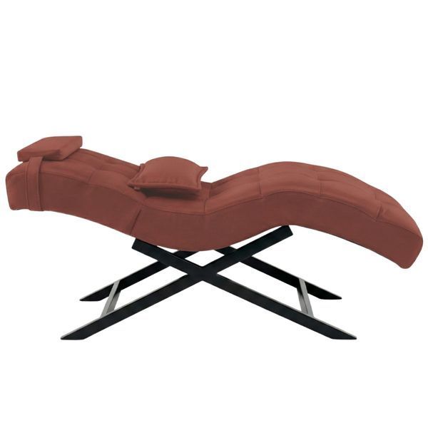 Косметическая бархатная кушетка 185x70x62 см на черных ножках Cozzi STD-R Calissimo для салона красоты Темно-розовая 3073025341 фото