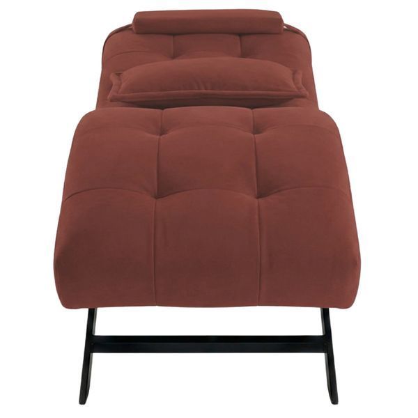 Косметическая бархатная кушетка 185x70x62 см на черных ножках Cozzi STD-R Calissimo для салона красоты Темно-розовая 3073025341 фото