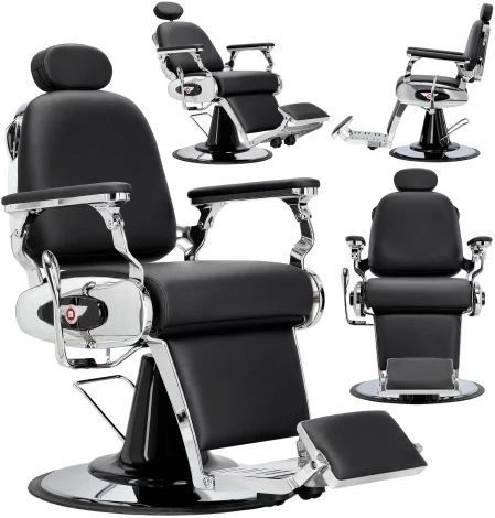 Парикмахерская станция BarberKing Viktor профессиональное кресло гидравлическая нагрузка до 200 кг стальная база 70 см экокожа ENZO-16908 фото