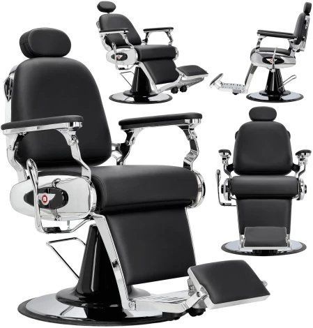 Перукарська станція BarberKing Viktor професійне крісло гідравлічне навантаження до 200 кг сталева база 70 см екошкіра ENZO-16908 фото