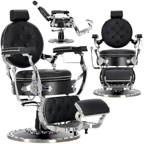 Перукарське крісло BarberKing Pearl гідравлічне екошкіра регульована спинка підніжка підголівник сталева основа 70 см ENZO-15235 фото