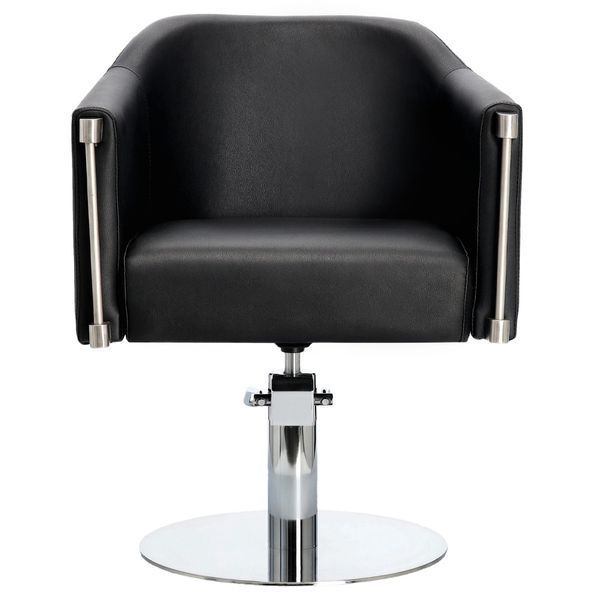 Комплект из парикмахерской керамической мойкой для волос Calissimo Lincoln Black 2 поворотными креслами, смесителем, лейкой Черный ENZO-17183 фото