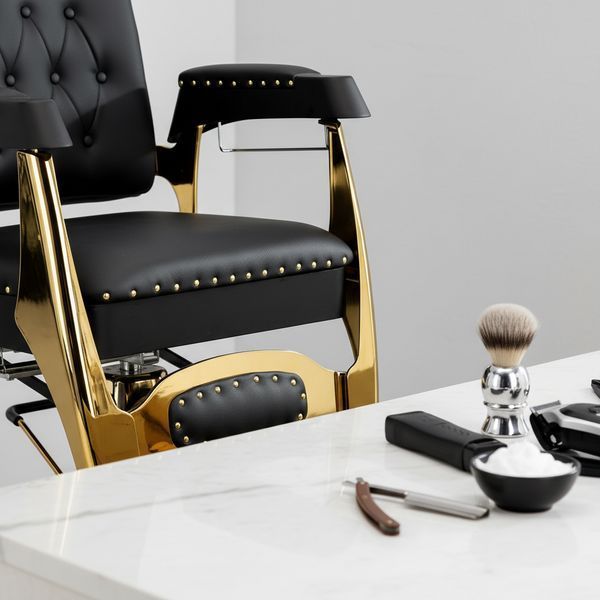 Перукарське крісло BarberKing Cassus Professional гідравлічне сталева база 70 см регульована спинка та підніжка екошкіра ENZO-16956 фото