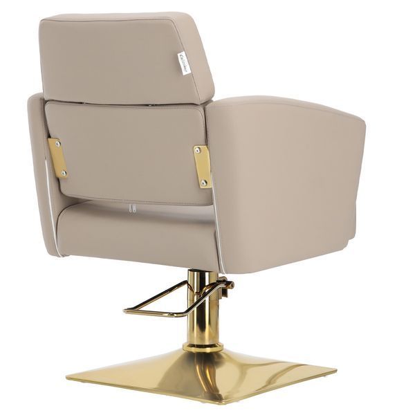 Комплект из парикмахерской керамической мойкой для волос Calissimo Lily 2-мя поворотными креслами, смесителем, лейкой Серо-золотой ENZO-17432 фото