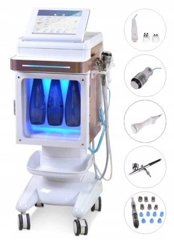 Водородный очищающий анализатор кожи 5 в 1 на колесах H2 PEEL и PREMIUM OXY Co2 RF для салонов красоты Calissimo ENZO-9298 фото