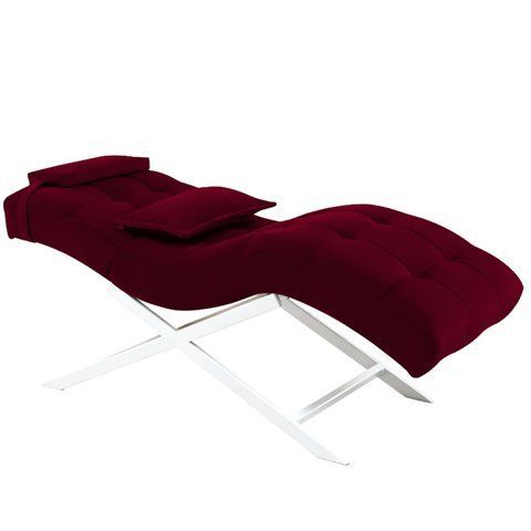 Косметическая бархатная кушетка 185x70 см с доп подушками на ножках Cozzi STD-R Calissimo для наращивания ресниц Красный 3010195499 фото