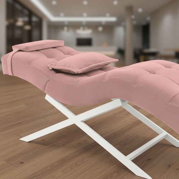 Косметическая велюровая кушетка 185x70 см с регулировкой на ножках Cozzi STD-R Calissimo для наращивания ресниц Светло-розовая 3010195501 фото