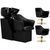 Комплект из парикмахерской передвижной мойки для волос Calissimo Avola Black с 2 поворотными креслами, смесителем и лейкой Черный ENZO-18467 фото