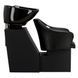 Комплект из парикмахерской передвижной мойки для волос Calissimo Avola Black с 2 поворотными креслами, смесителем и лейкой Черный ENZO-18467 фото 4