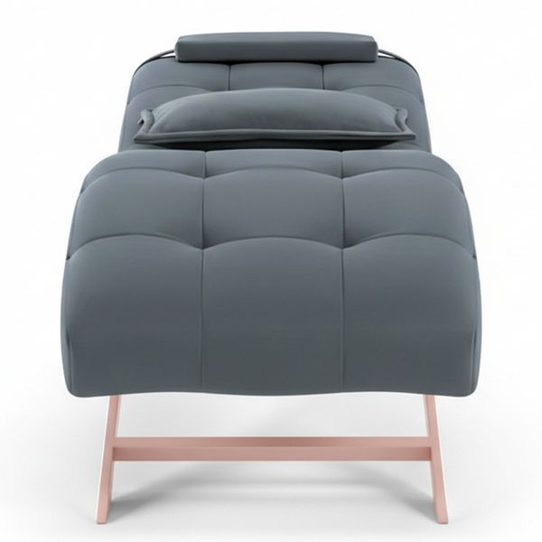 Прочная велюровая кушетка 185x70 см с регулировкой на ножках Cozzi STD-R Calissimo для наращивания ресниц Серая 3010195504 фото