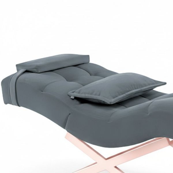 Прочная велюровая кушетка 185x70 см с регулировкой на ножках Cozzi STD-R Calissimo для наращивания ресниц Серая 3010195504 фото