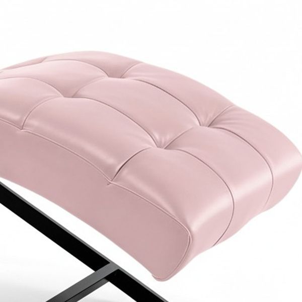 Зручна кушетка з еко-шкіри 185x70x60 см на чорних ніжках Cozzi STD-R Calissimo для нарощування вій Рожева 3073025313 фото