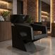 Набор из парикмахерской керамической мойкой для волос Calissimo Hana Black 2-мя поворотными креслами, смесителем, лейкой Черный ENZO-16012 фото 5